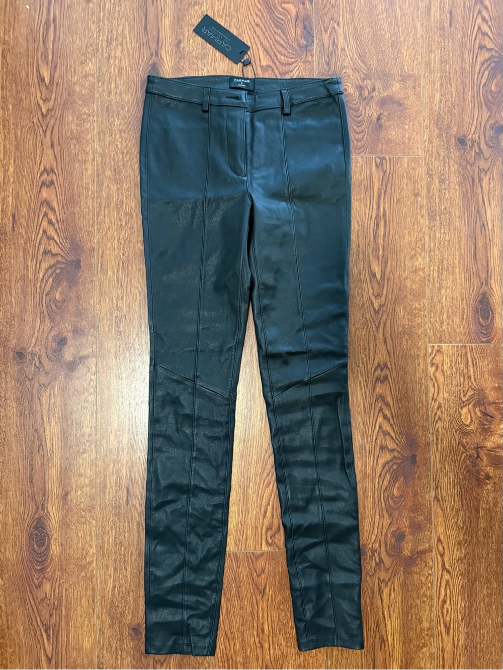 CARMAR Black Genuine Napa Leather Pants Size 6 NWT $896 Retail - RARE